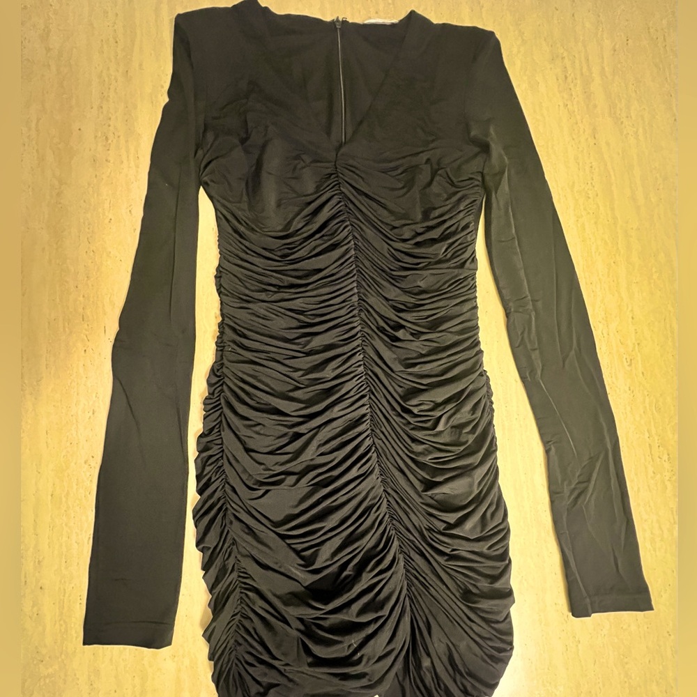 Saint Laurent Draped Black V-Neck Top – Small